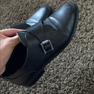 Black Monk Strap Loafers